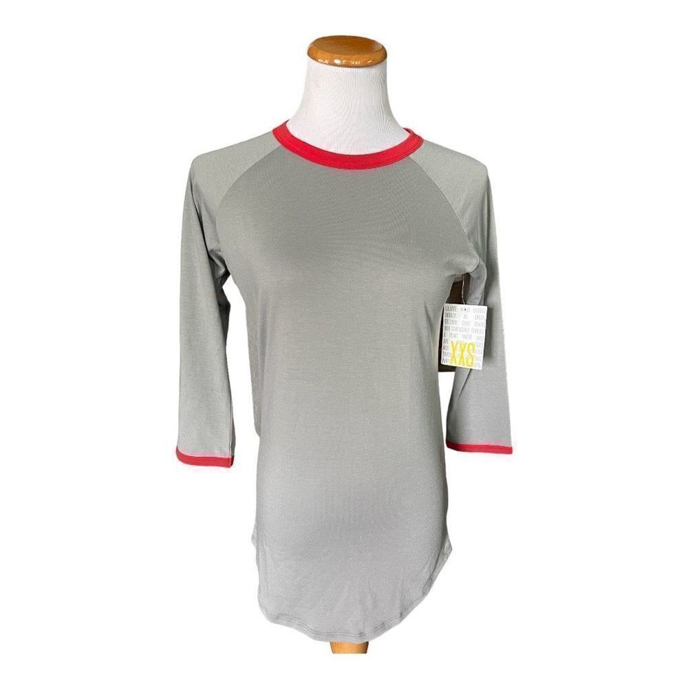 NWT Womens Lularoe Randy 3/4 Sleeve Ranglan Baseball Tee Shirt - Sz XXS